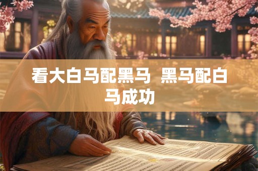 看大白马配黑马 黑马配白马成功 看大白马配黑马 黑马配白马成功