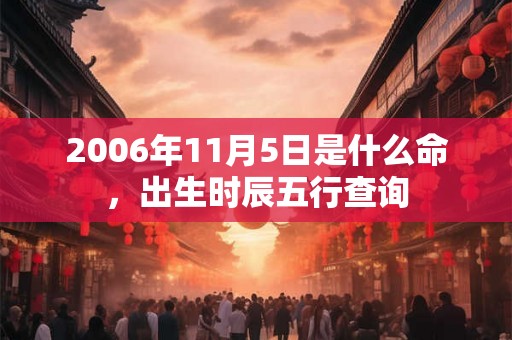 2006年11月5日是什么命，出生时辰五行查询