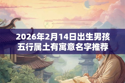 2026年2月14日出生男孩五行属土有寓意名字推荐