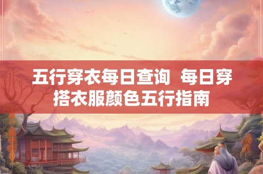 五行穿衣每日查询 每日穿搭衣服颜色五行指南 五行穿衣每日查询 每日穿搭衣服颜色五行指南