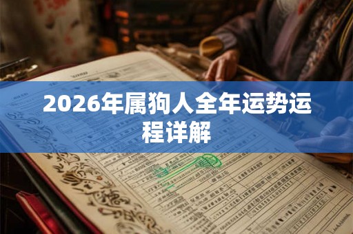 2026年属狗人全年运势运程详解