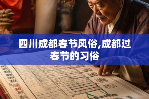 四川成都春节风俗,成都过春节的习俗