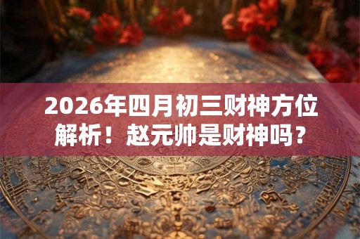 2026年四月初三财神方位解析！赵元帅是财神吗？