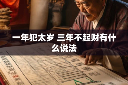 一年犯太岁 三年不起财有什么说法