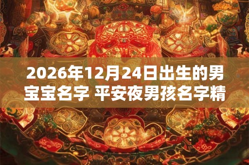 2026年12月24日出生的男宝宝名字 平安夜男孩名字精选