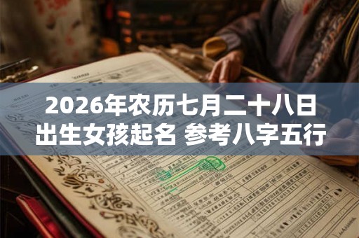 2026年农历七月二十八日出生女孩起名 参考八字五行