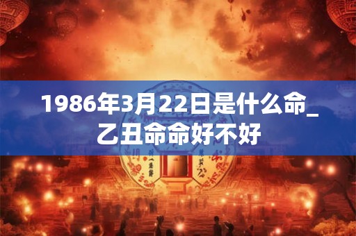 1986年3月22日是什么命_乙丑命命好不好