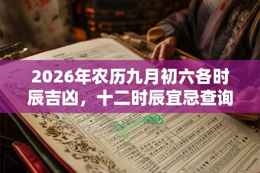 2026年农历九月初六各时辰吉凶，十二时辰宜忌查询