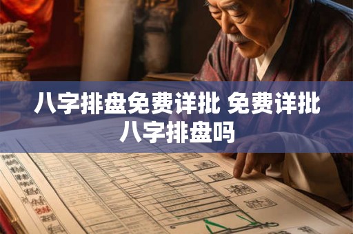 八字排盘免费详批 免费详批八字排盘吗