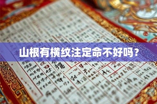 山根有横纹注定命不好吗? 山根有横纹注定命不好吗?