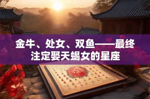 金牛、处女、双鱼——最终注定娶天蝎女的星座 金牛、处女、双鱼——最终注定娶天蝎女的星座