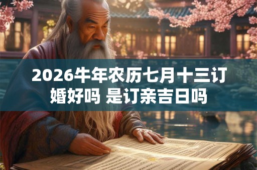 2026牛年农历七月十三订婚好吗 是订亲吉日吗