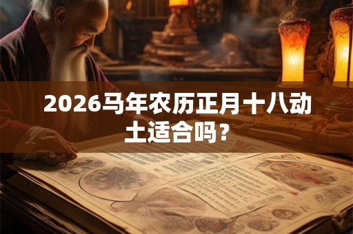 2026马年农历正月十八动土适合吗？