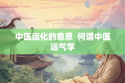 中医运化的意思  何谓中医运气学