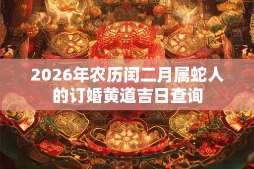 2026年农历闰二月属蛇人的订婚黄道吉日查询