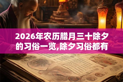 2026年农历腊月三十除夕的习俗一览,除夕习俗都有什么? 2026年农历腊月三十除夕的习俗一览,除夕习俗都有什么?