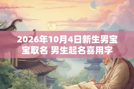 2026年10月4日新生男宝宝取名 男生起名喜用字