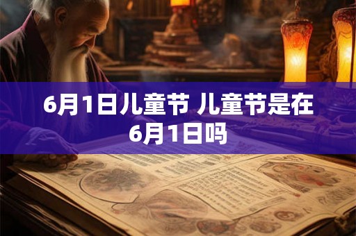 6月1日儿童节 儿童节是在6月1日吗