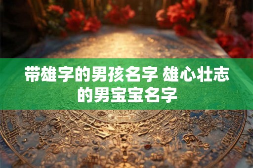 带雄字的男孩名字 雄心壮志的男宝宝名字 带雄字的男孩名字 雄心壮志的男宝宝名字