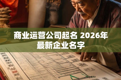 商业运营公司起名 2026年最新企业名字