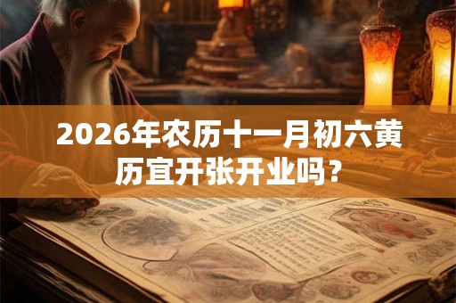 2026年农历十一月初六黄历宜开张开业吗？