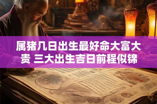 属猪几日出生最好命大富大贵 三大出生吉日前程似锦