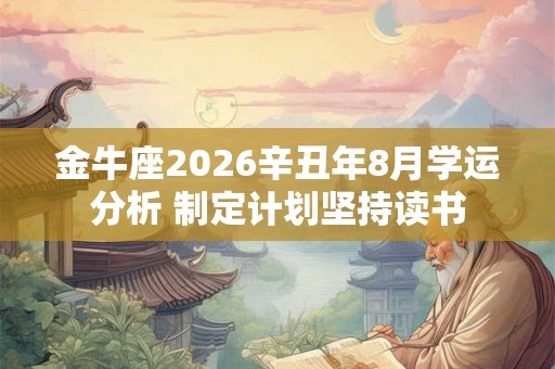 金牛座2026辛丑年8月学运分析 制定计划坚持读书