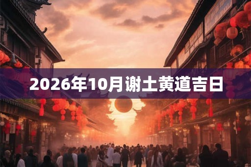 2026年10月谢土黄道吉日