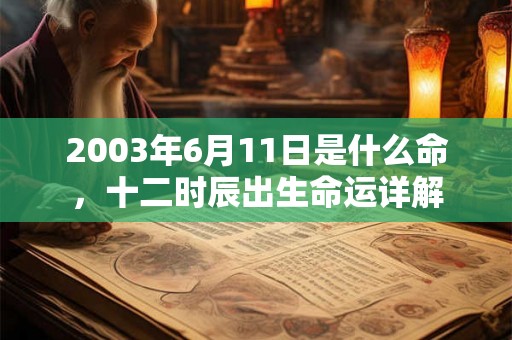 2003年6月11日是什么命，十二时辰出生命运详解