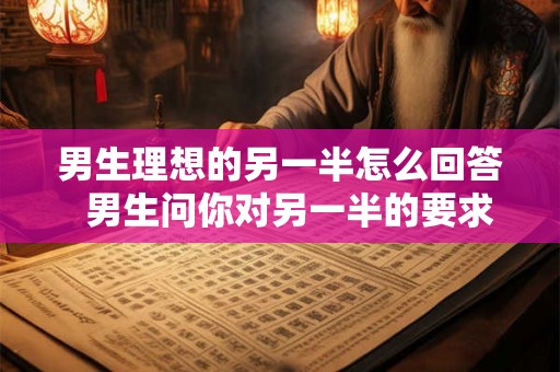 男生理想的另一半怎么回答  男生问你对另一半的要求怎么回答