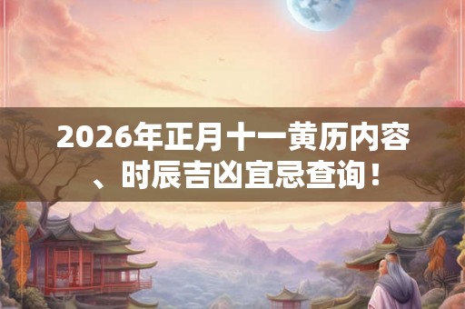 2026年正月十一黄历内容、时辰吉凶宜忌查询! 2026年正月十一黄历内容、时辰吉凶宜忌查询!