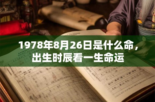 1978年8月26日是什么命，出生时辰看一生命运