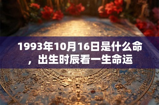 1993年10月16日是什么命，出生时辰看一生命运