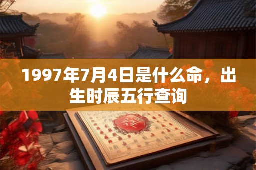 1997年7月4日是什么命，出生时辰五行查询