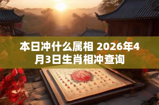 本日冲什么属相 2026年4月3日生肖相冲查询
