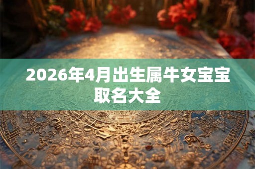 2026年4月出生属牛女宝宝取名大全