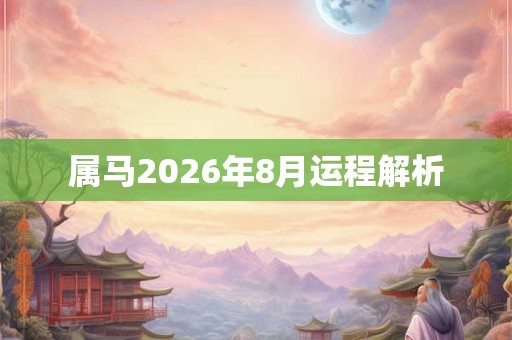 属马2026年8月运程解析 属马2026年8月运程解析