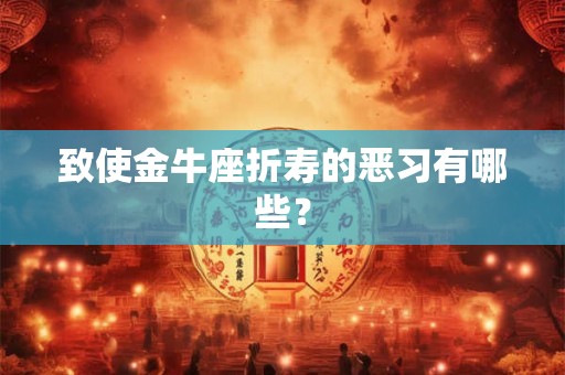 致使金牛座折寿的恶习有哪些？