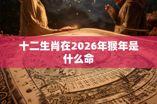 十二生肖在2026年猴年是什么命 十二生肖在2026年猴年是什么命