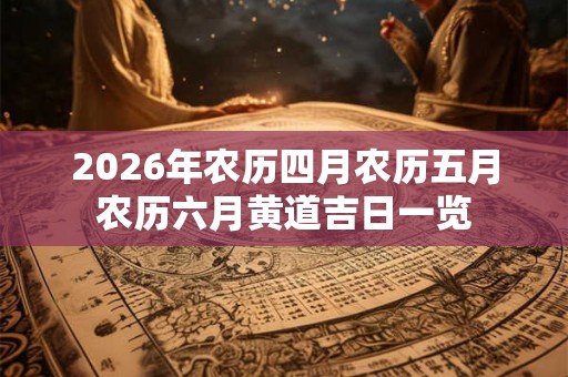 2026年农历四月农历五月农历六月黄道吉日一览 2026年农历四月农历五月农历六月黄道吉日一览
