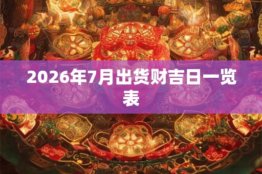 2026年7月出货财吉日一览表 2026年7月出货财吉日一览表