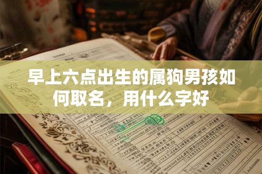 早上六点出生的属狗男孩如何取名，用什么字好