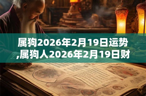 属狗2026年2月19日运势,属狗人2026年2月19日财运,生肖狗2026年2月19日运势