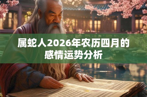 属蛇人2026年农历四月的感情运势分析