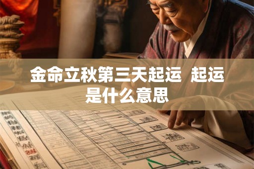 金命立秋第三天起运  起运是什么意思