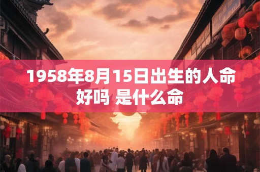 1958年8月15日出生的人命好吗 是什么命