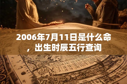 2006年7月11日是什么命，出生时辰五行查询