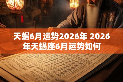 天蝎6月运势2026年 2026年天蝎座6月运势如何
