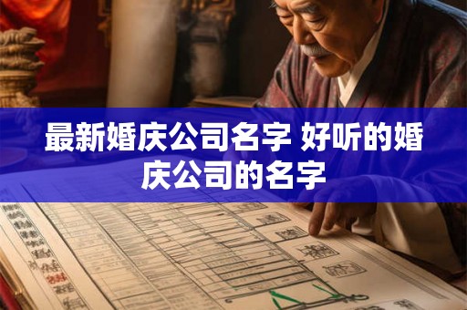 最新婚庆公司名字 好听的婚庆公司的名字