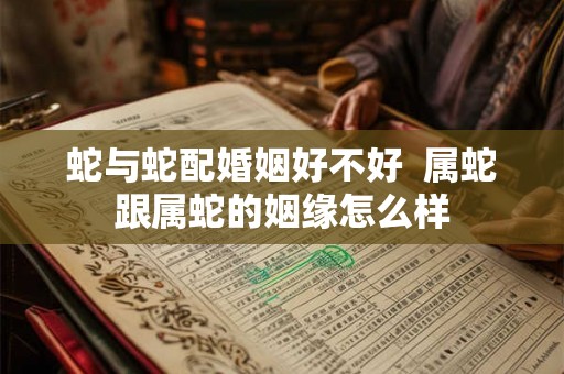 蛇与蛇配婚姻好不好  属蛇跟属蛇的姻缘怎么样